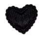 Preview: Bottone per bambini a forma di cuore in plastica nera 14 mm 0,55 inch